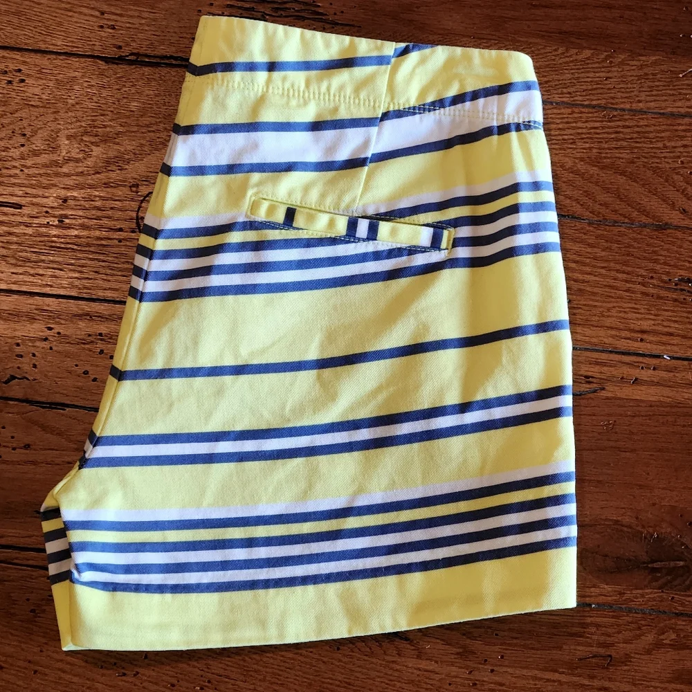 Crewcuts striped chino shorts Size 14 Colors citron navy and white
